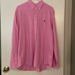 NWOT Pink Ralph Lauren Long sleeve Mesh Polo